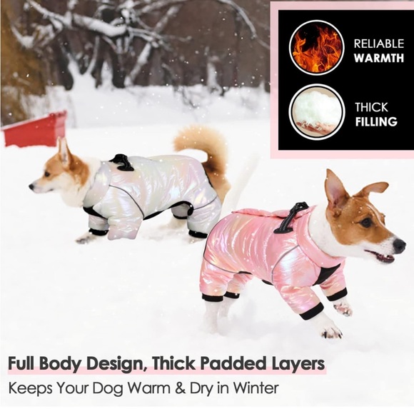 New Waterproof Dog Jacket, Warm Fullbody Dog Snowsuit - Picture 6 of 7